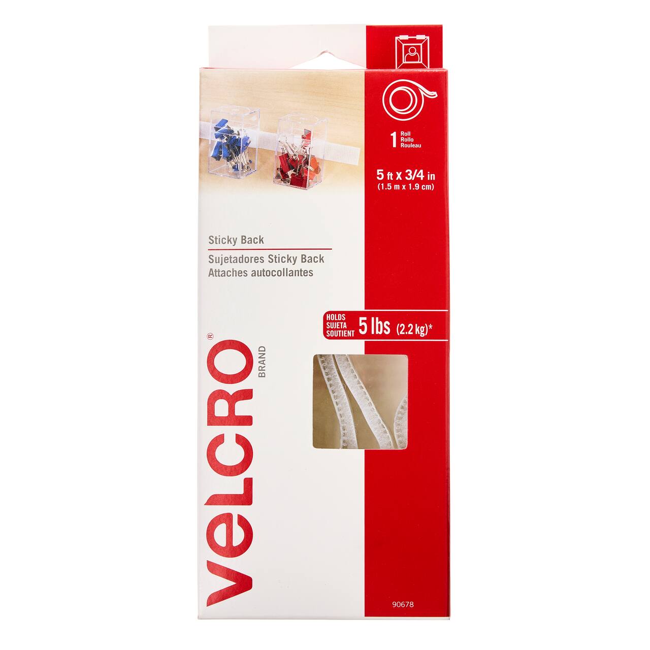 8 Pack: VELCRO® Brand Sticky Back White Tape, 5ft.